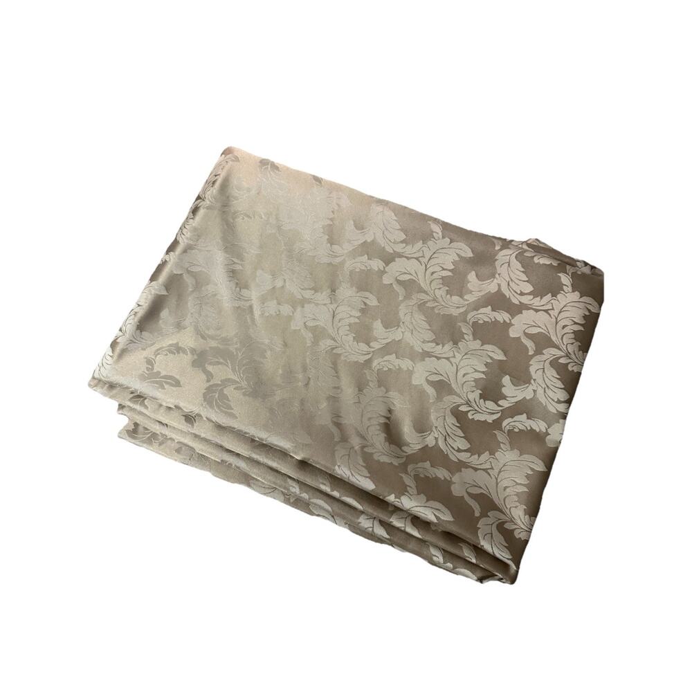 Damask Tablecloth 141x74 Beige Gold Large Rectangle Elegant Dining